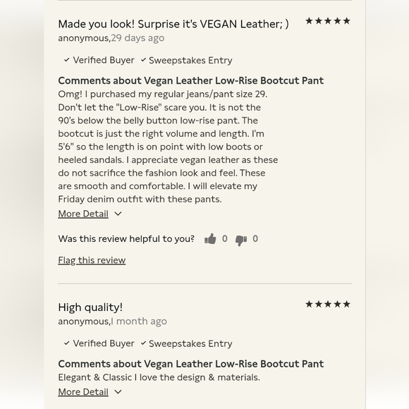 NWT BANANA REPUBLIC | Vegan Leather Bootcut Pants - Picture 5 of 5